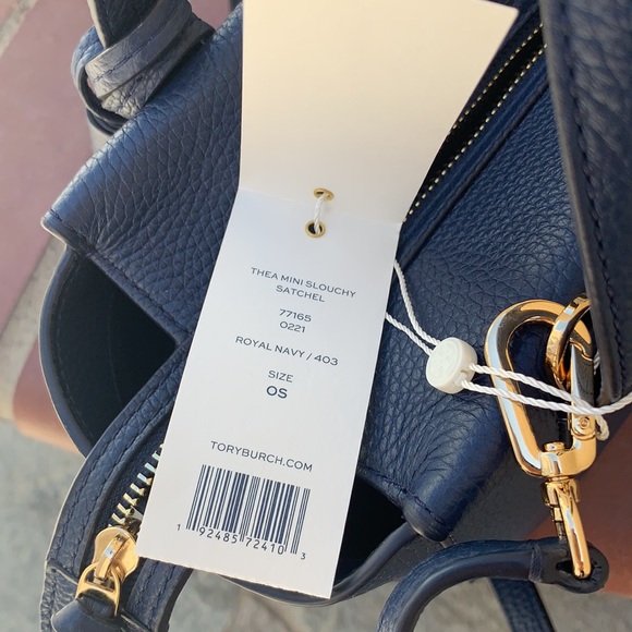 Tory Burch Thea Mini Slouchy Satchel - Royal Navy - Picture 4 of 7